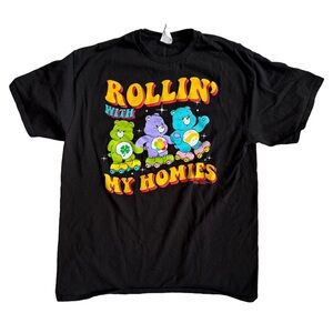 Care Bears Black and Green Short Sleeve Tee “Rollin’ With My Homies”